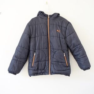 PUMA Grey Puffer Bomber Jacket | Size M